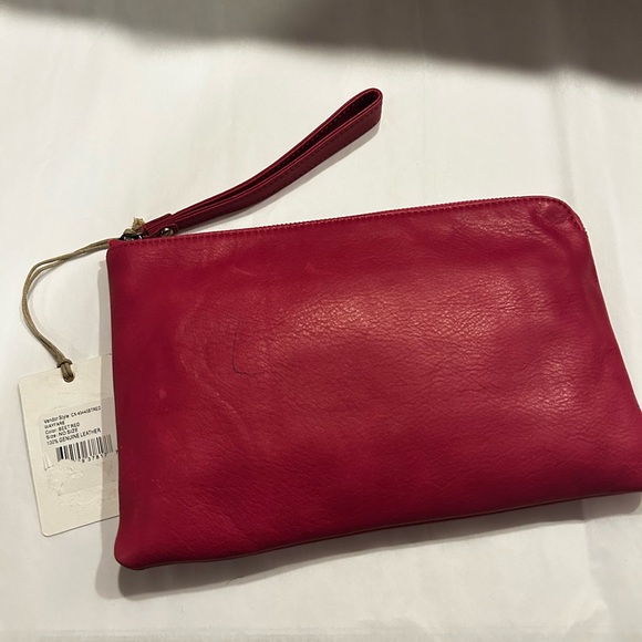 HOBO Red/pink Leather Clutch - Picture 1 of 8